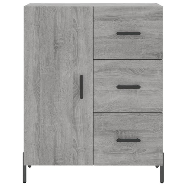 The Living Store Dressoir - klassiek - 69.5 x 34 x 90 cm - Kleur- grijs sonoma eiken