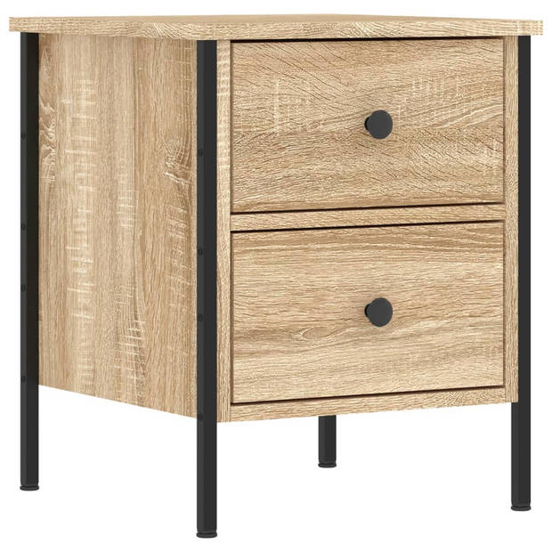 vidaXL Nachtkastjes 2 st 40x42x50 cm bewerkt hout sonoma eikenkleurig