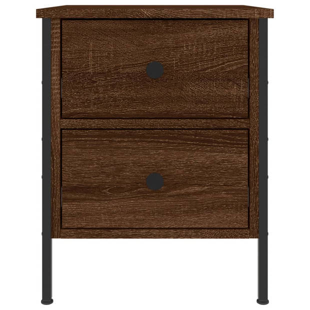 vidaXL Nachtkastjes 2 st 40x42x50 cm bewerkt hout bruin eikenkleur