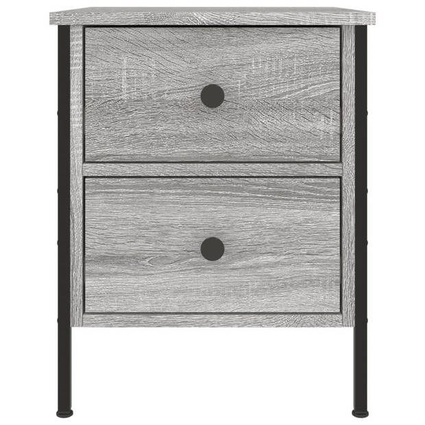 vidaXL Nachtkastjes 2 st 40x42x50 cm bewerkt hout grijs sonoma eiken