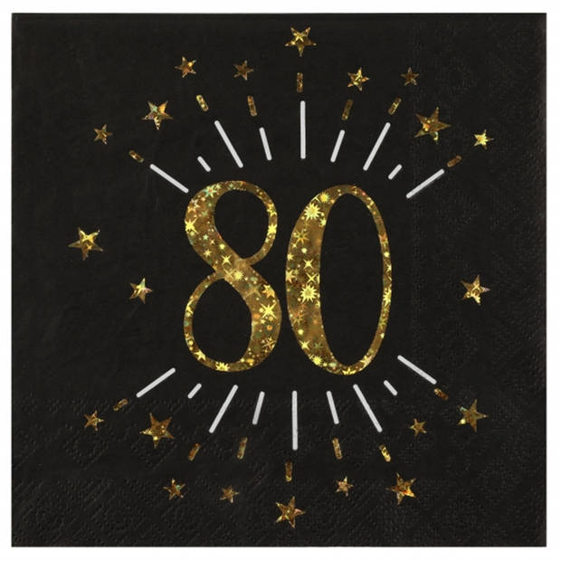 Verjaardag feest bekertjes en bordjes leeftijd - 60x - 80 jaar - goud - karton - Feestpakketten