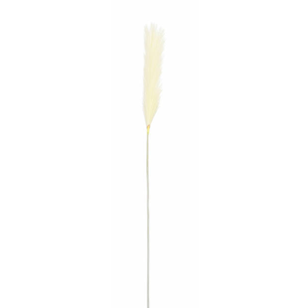 Kunstbloemen bloemstuk pluimen boeket in vaas - zachtgeel - 104 cm hoog - Kunsttakken