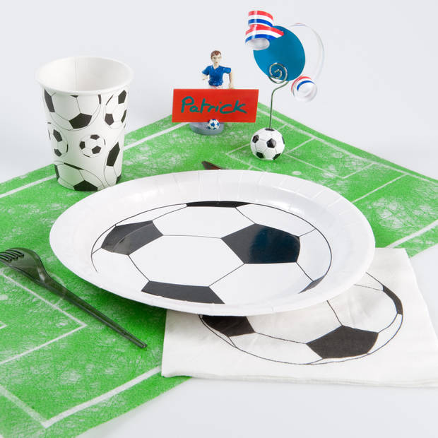 Santex voetbal thema feest servetten - 20x stuks - 33 x 33 cm - papierA - EK/WK themafeest - Feestservetten