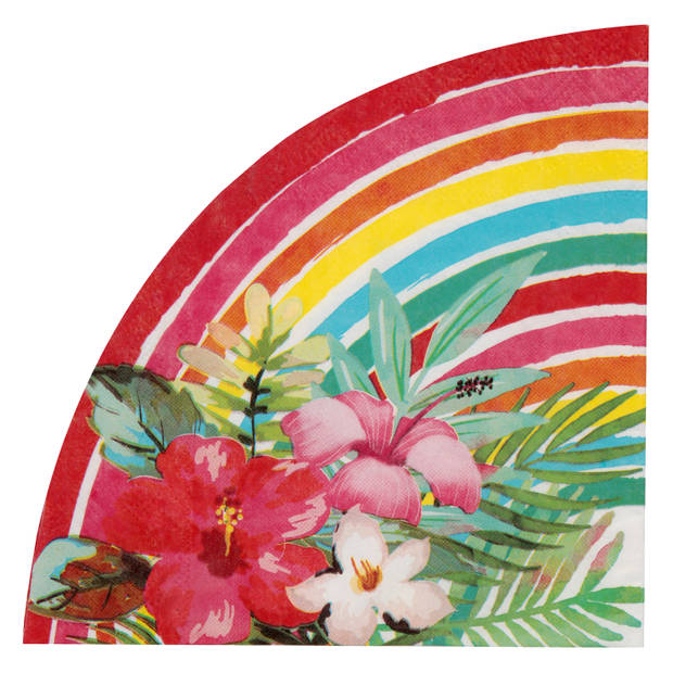 Santex tropical thema feest servetten - 40x - 16,5 x 8,5A cm - papier - Hawaii themafeest - Feestservetten