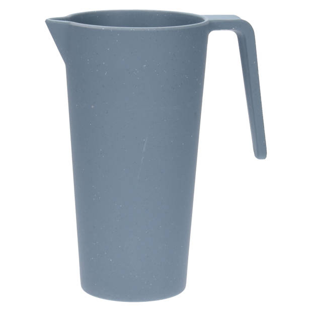 Schenkkan/waterkan - blauw - 1500 ML - melamine - D10 x H21 cm - Schenkkannen