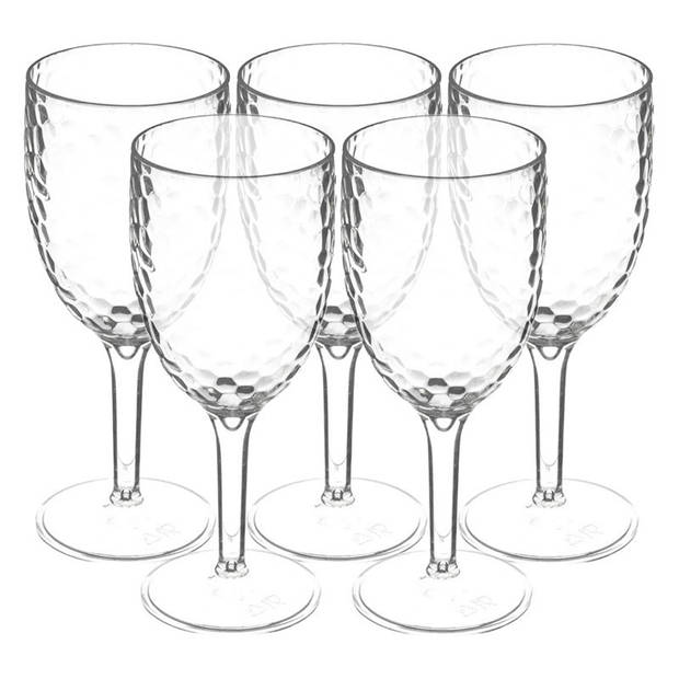5Five Wijnglazen Estiva - transparant - onbreekbaar kunststof - 350 ml - feest glas wijn