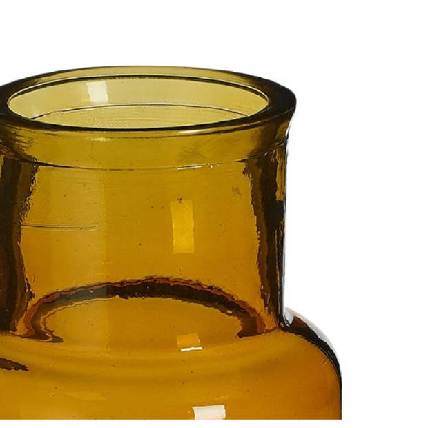 Mica Decorations Bloemenvaas Garcia - gerecycled glas - amber geel transparant - D15 x H28 cm - Vazen