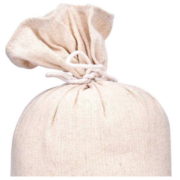 Giftdecor Deurstopper - 2x - 1 kilo - beige - canvas - To be home - D13 x H26 - Deurstoppers