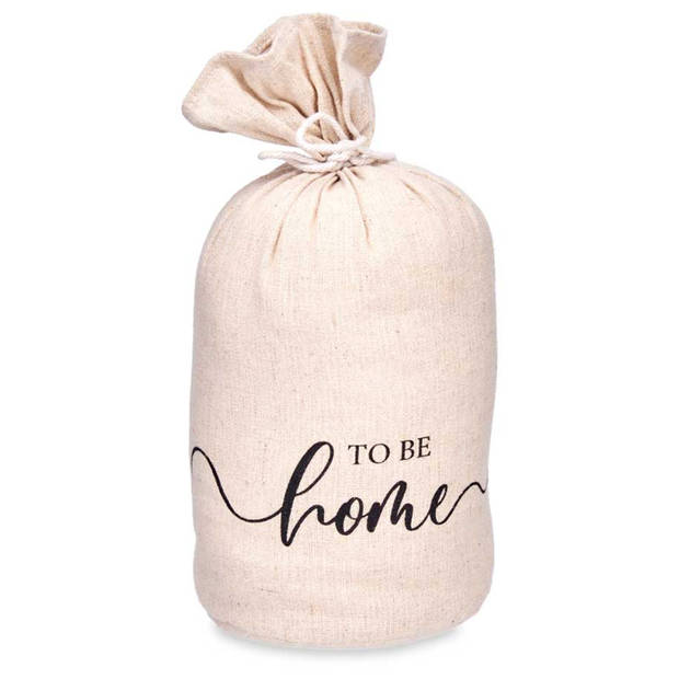 Giftdecor Deurstopper - 1 kilo - beige - canvas - To be home - D13 x H26 cm - Deurstoppers