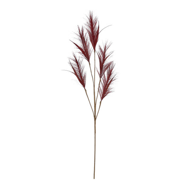 House of SeasonsA pluimgras losse steel/tak - 3x - bordeaux rood - 98 cm - decoratie pluimen - Kunstplanten