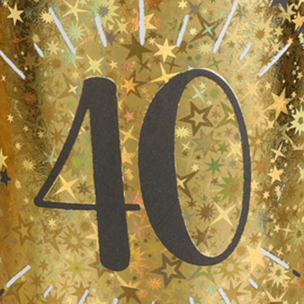 Santex Verjaardag feest bekertjes leeftijd - 10x - 40 jaar - goud - karton - 270 ml - Feestbekertjes