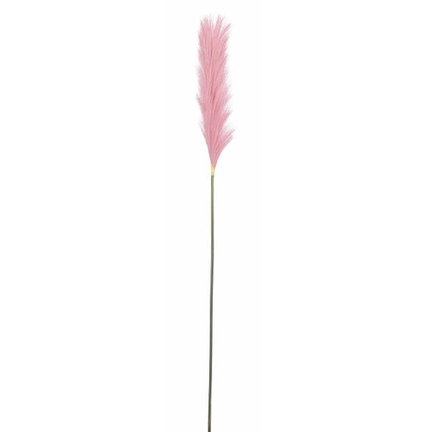 Kunstbloemen bloemstuk pluimen boeket in vaas - lichtroze - 104 cm hoog - Kunsttakken