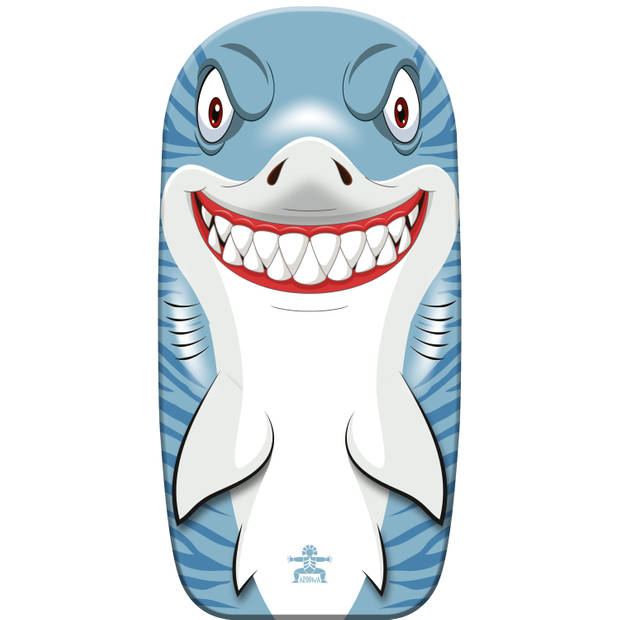 Gebro Bodyboard haai - kunststof - lichtblauw/wit - 82 x 46 cm - Bodyboard