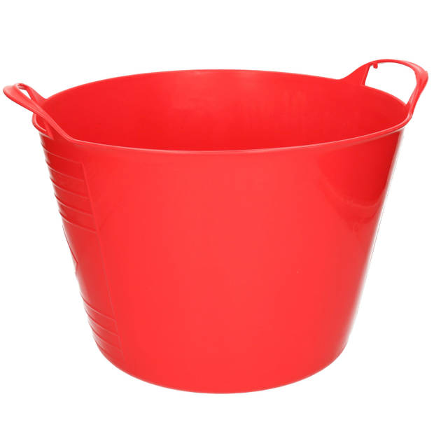 Flexibele emmer - rood - 15 liter - kunststof - 35 x 29 cm - Wasmanden