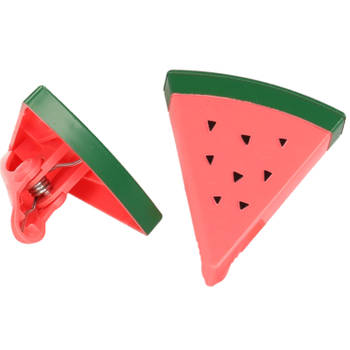 Handdoekklem/handdoek knijpers - watermeloen -A¯A¿A½2x - kunststof - Handdoekknijpers
