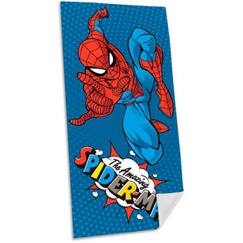 Marvel Spiderman strand/badlaken - 70 x 140 cm - katoen - voor kinderen - Strandlakens