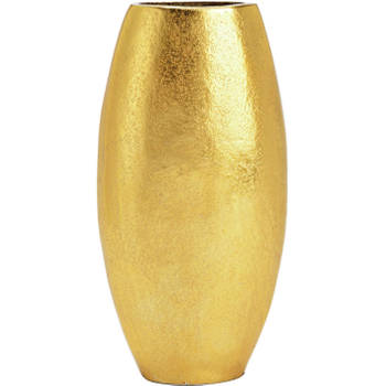 Cepewa Deco Metalen bloemenvaas - goud - Monaco de luxe - D11 x H22 cm - Vazen