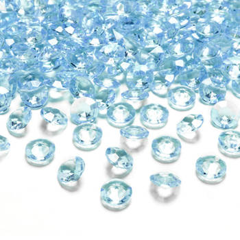 Hobby/decoratie nep diamantjes/steentjes - 200x - turquoise blauw - D1,2 x H0,7 cm - Hobbydecoratieobject