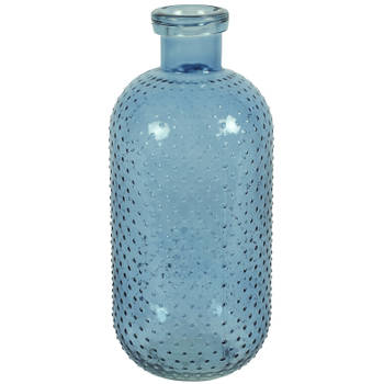 Countryfield Bloemenvaas Cactus Dots - blauw transparant - glas - D15 x H35 cm - Vazen