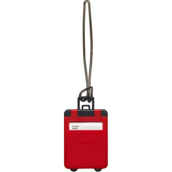 Kofferlabel Jenson - rood - 8 x 5.5 cm - reiskoffer/handbagage label - Bagagelabels