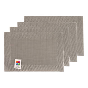 Placemats Hampton - 4x - taupe - PVC - 30 x 45 cm - Placemats