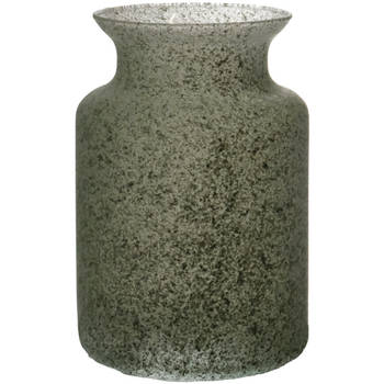 Bloemenvaas Dubai - groen graniet - glas - D14 x H20 cm - Vazen