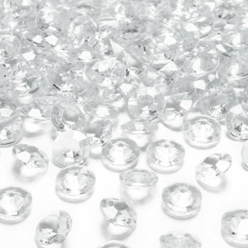 Hobby/decoratie nep diamantjes/steentjes - 50x - transparant - D1,2 x H0,7 cm - Hobbydecoratieobject