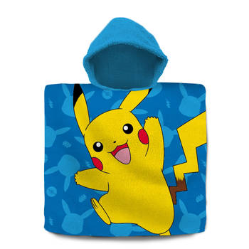 Pokemon bad cape/poncho - 60 x 120 cm - katoen - voor kinderen - Badcapes