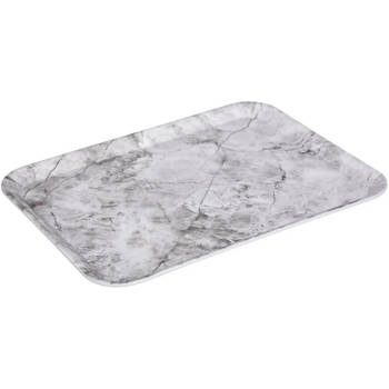 5Five Dienblad/serveer tray Marble - Melamine - creme wit - 33 x 43 cm - Dienbladen