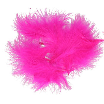 Santex Hobby knutsel veren - 20x - fuchsia roze - 7 cm - sierveren - decoratie - Hobbydecoratieobject