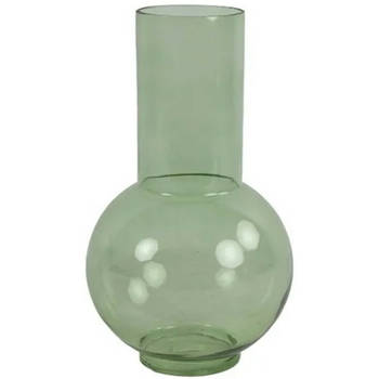 Countryfield Bloemenvaas Catlin - groen - transparant glas - D20 x H36 cm - Vazen