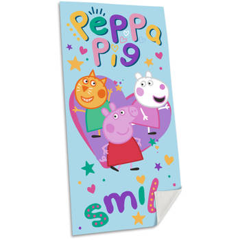 Peppa Pig strand/badlaken - 70 x 140 cm - katoen - voor kinderen - Strandlakens