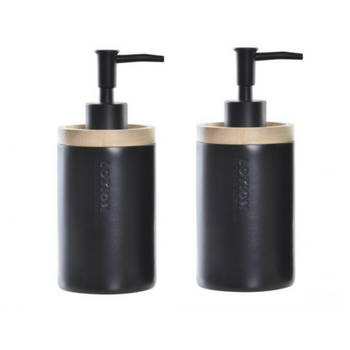 2x stuks zeeppompje/dispenser polystone zwart 8 x 18 cm - Zeeppompjes