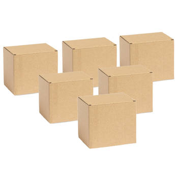 Opbergdoosje/geschenkdoosje - 10x - karton -bruin - 12 x 10,6 x 9 cm - cadeaudoosjes
