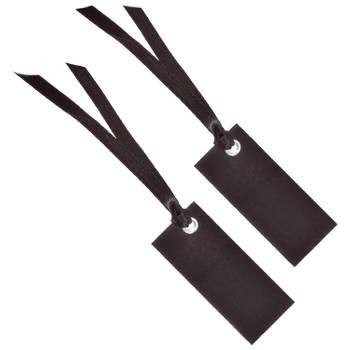 Santex cadeaulabels met lintje - set 24x stuks - zwart - 3 x 7 cm - naam tags - Cadeauversiering