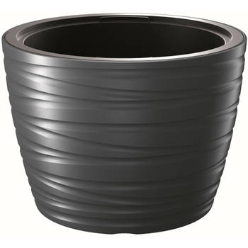 Prosperplast Plantenpot/bloempot Amazing - buiten/binnen - kunststof - antraciet - D47 x H52 cm - Plantenpotten