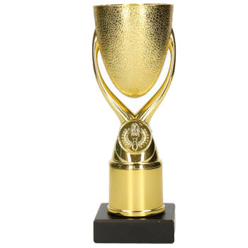 Luxe trofee/prijs beker - goud - kunststof - 18,5 x 6,8 cmA‚A - sportprijs - Fopartikelen