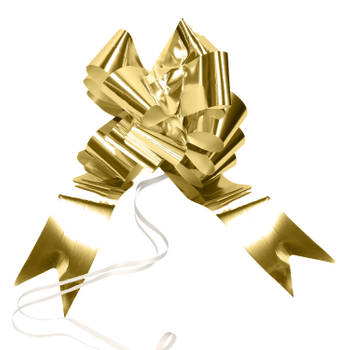 Santex trouwauto lint met strikjes - Bruiloft - goud - just marriedA - autodecoratie set - Feestdecoratievoorwerp