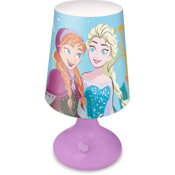 Disney Frozen tafellamp/bureaulamp/nachtlamp voor kinderen - lila - kunststof - 18 x 9 cm - Nachtlampjes