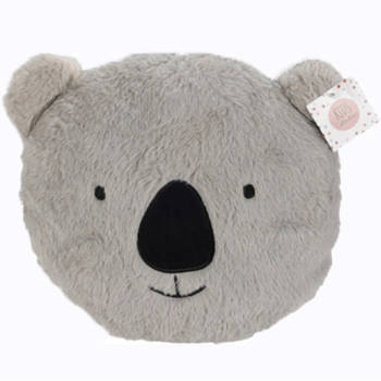 H&S Collection Dieren sierkussen kinderkamer - grijze koala - 32 x 27 cm - polyester - Sierkussens