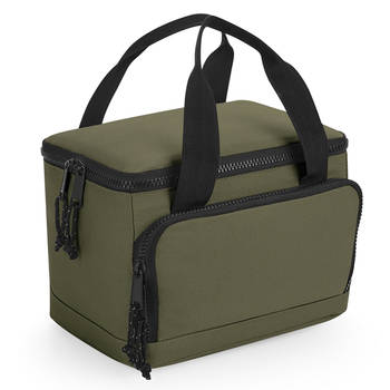 Bagbase koeltasje/lunch tas model Compact - 24 x 17 x 17 cm - 2 vakken - military groen - klein model - Koeltas
