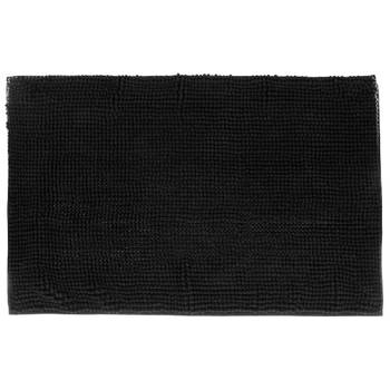 Atmosphera Badkamer kleedje/badmat voor de vloer - 50 x 80 cm - zwart - Badmatjes