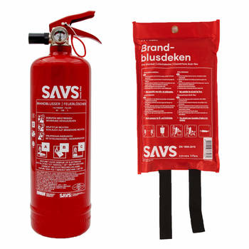 SAVS® Brandblus box - Poederblusser + Blusdeken - S