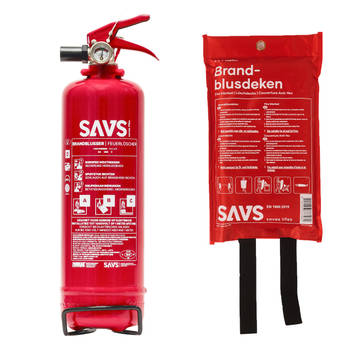 SAVS® Brandblus box - Poederblusser + Blusdeken - S