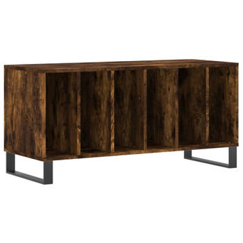 vidaXL Platenkast 100x38x48 cm bewerkt hout gerookt eikenkleurig