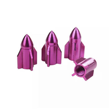 TT-products ventieldoppen Purple Rockets aluminium 4 stuks paars
