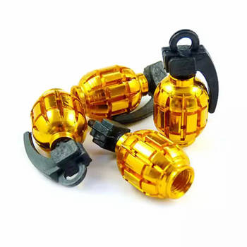TT-product ventieldoppen Gold Grenades handgranaat 4 stuks goud