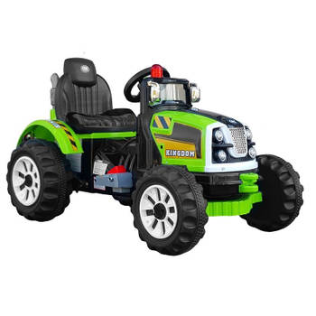 Kingdom elektrische tractor voor kinderen groen - 2 - 5km/h - accu voertuig voor kinderen max 30kg