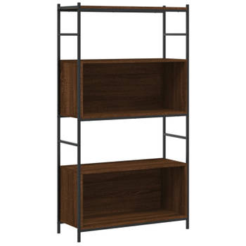 vidaXL Boekenkast 80x30x145,5 cm bewerkt hout en ijzer bruin eikenkleur