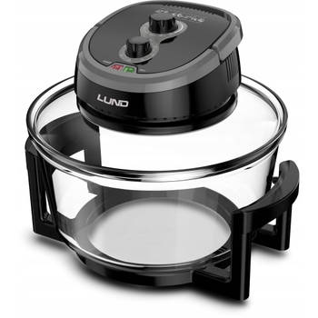 LUND Professional heteluchtoven 12 + 5L zwart grijs Convectie oven 1400W - Inclusief 9-delige accessoires set